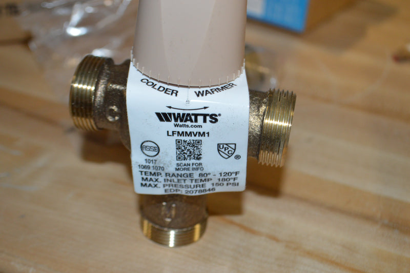Watts LFMMVM1-US 1/2" pex-z4  Lead Free Thermostatic Mixing Valve