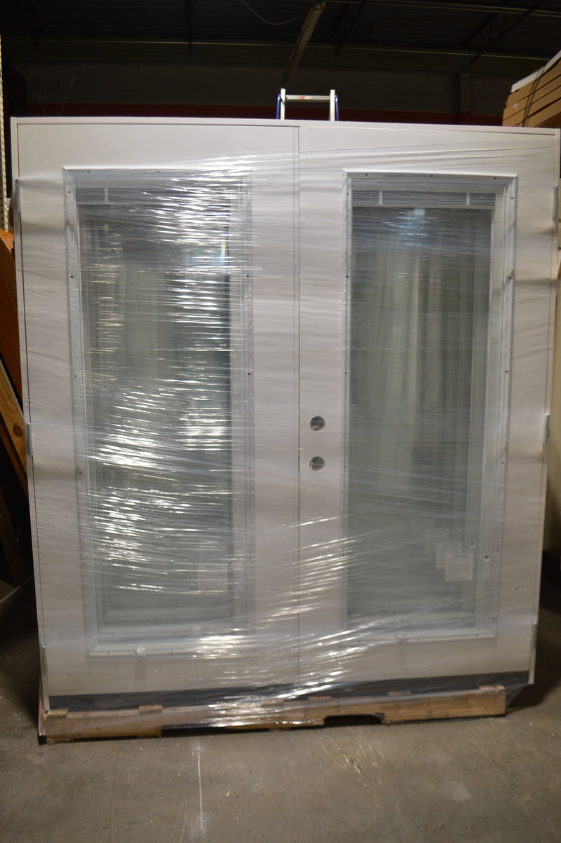 Mini-Blind 1 Lite Full View 6/0 RetroFit Double Patio Door WITH Brick Mould