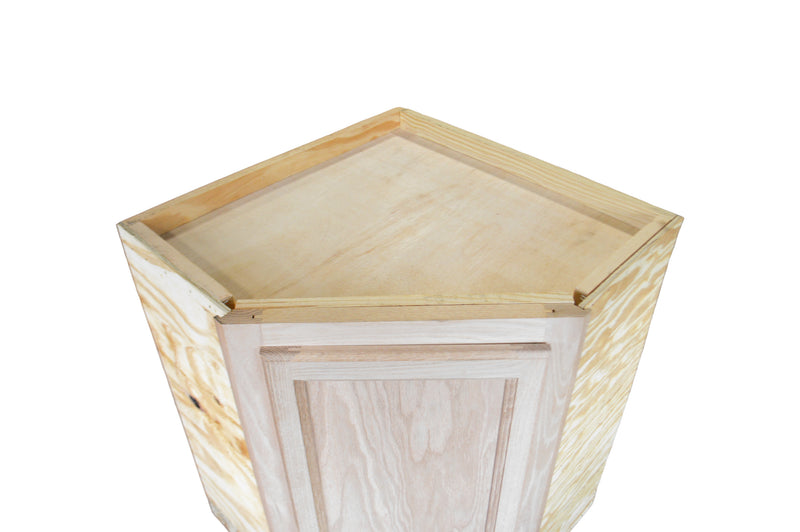 Wall Diagonal Corner Cabinet in Unfinished Oak