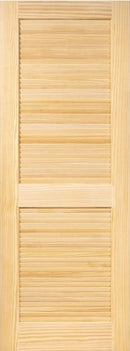 30 Inch Width Door Louvered, Raw Pine, 80 inches Tall