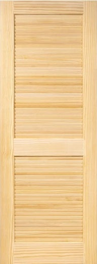 30 Inch Width Door Louvered, Raw Pine, 80 inches Tall