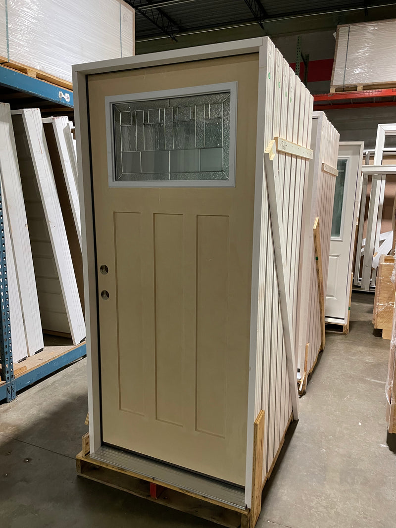 Craftsman Style Decorative Glass in Frame
