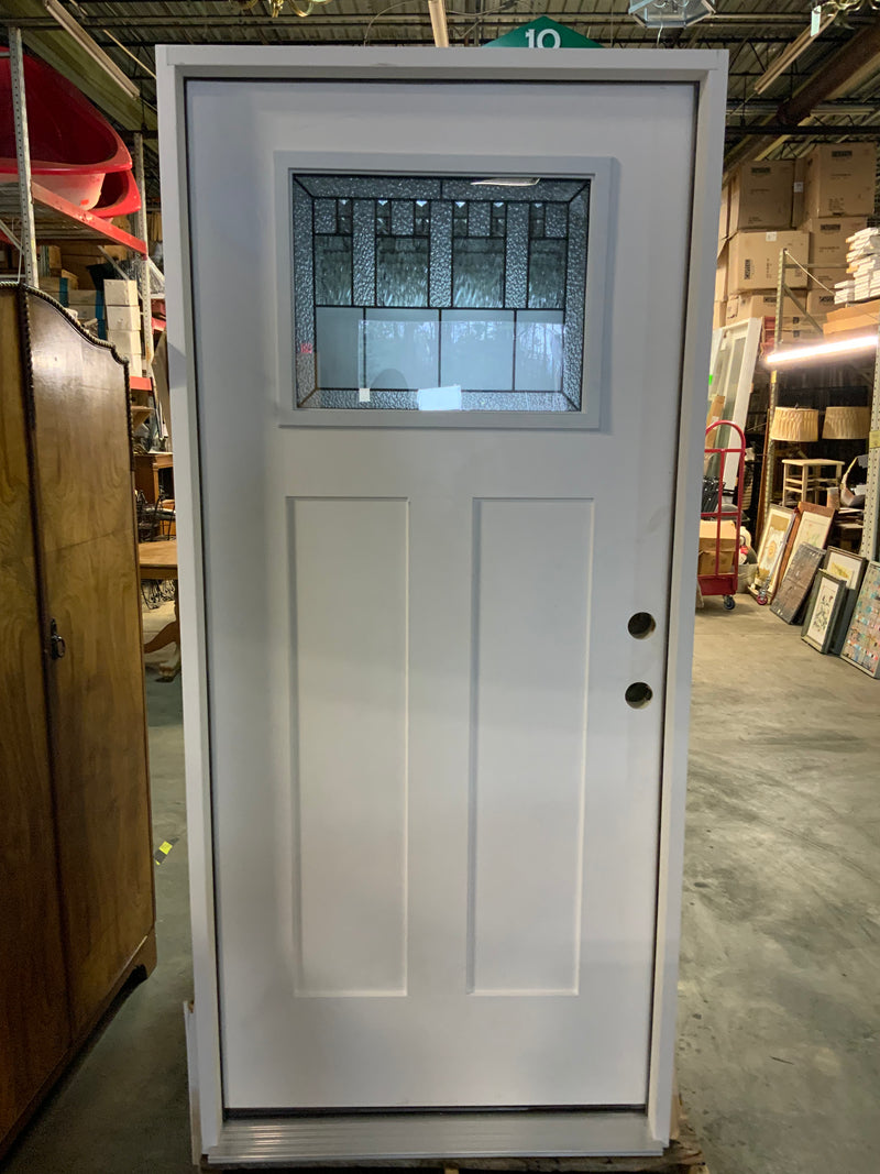 Craftsman Style Decorative Glass in Frame