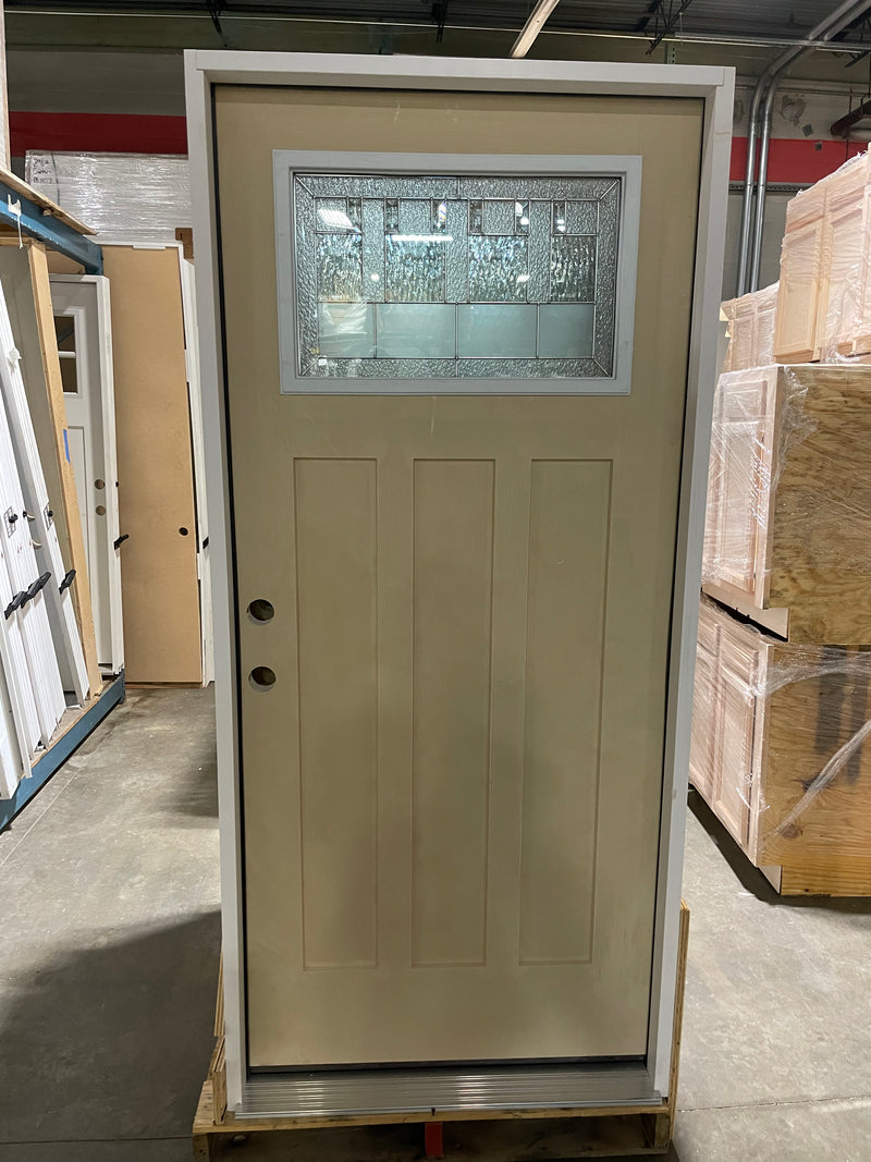 Craftsman Style Decorative Glass in Frame