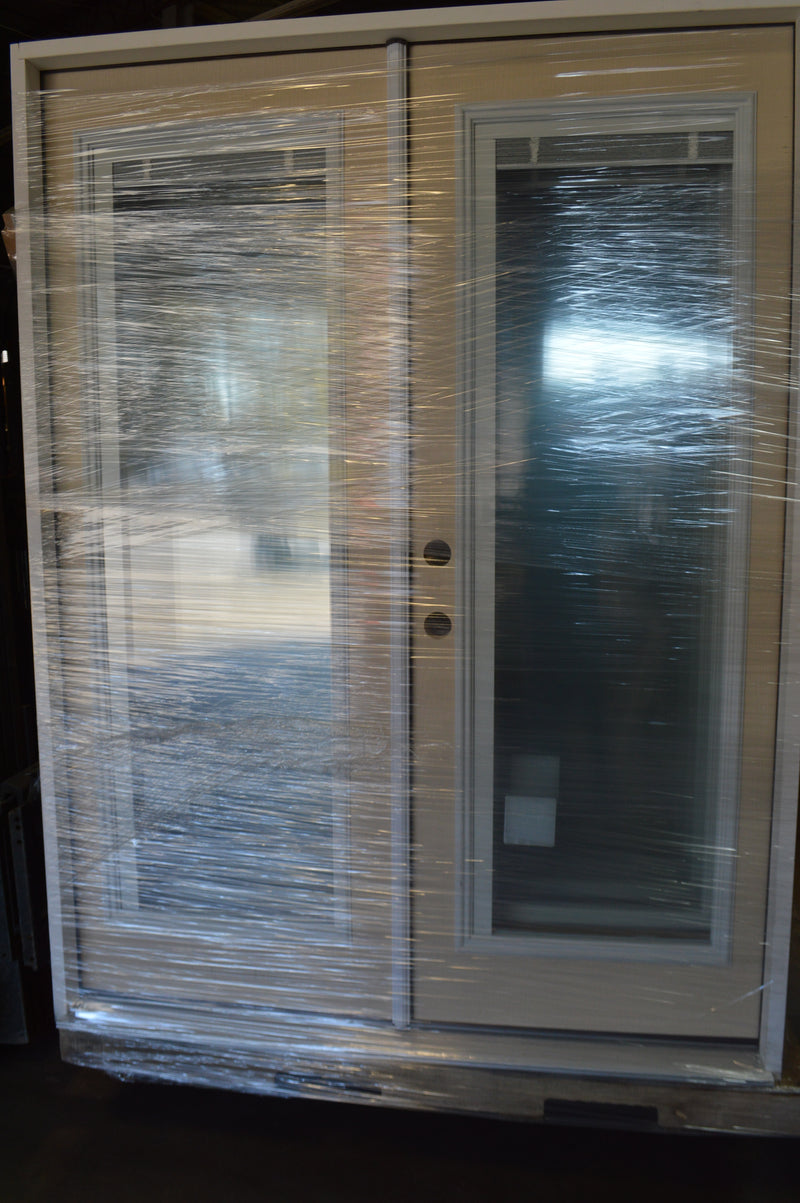 Mini-Blind 1 Lite Full View 5/0 RetroFit Double Patio Door WITH Brick Moulding