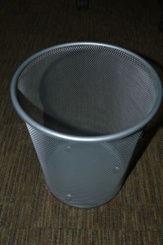 BOX OF 6 - Giagni Silver-Tone Metal Waste basket, Home, Office, Bathroom 903331